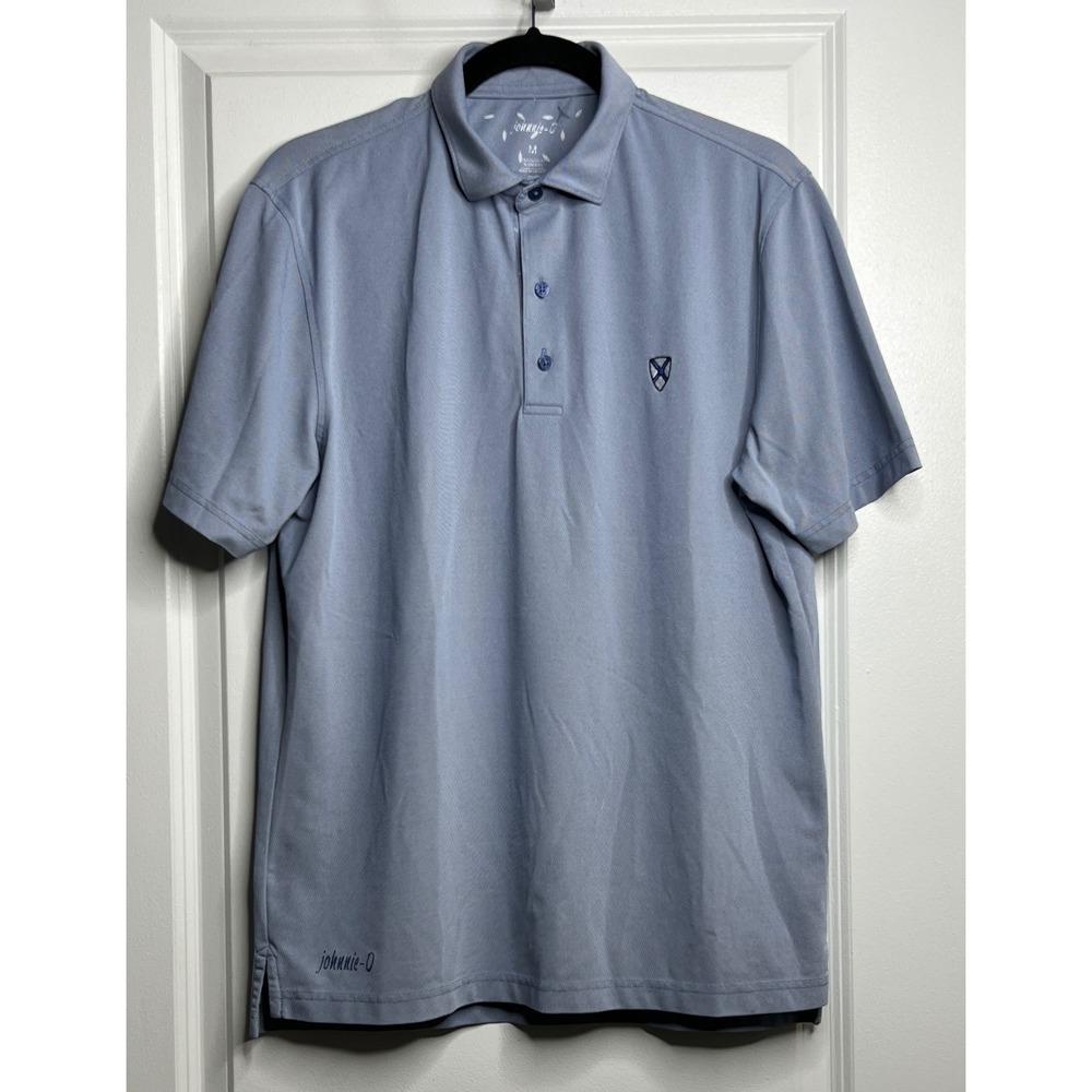 Johnnie-O Mens Streels Performance Polo Shirt Lake Blue JMPO5460 Size M UPF 50